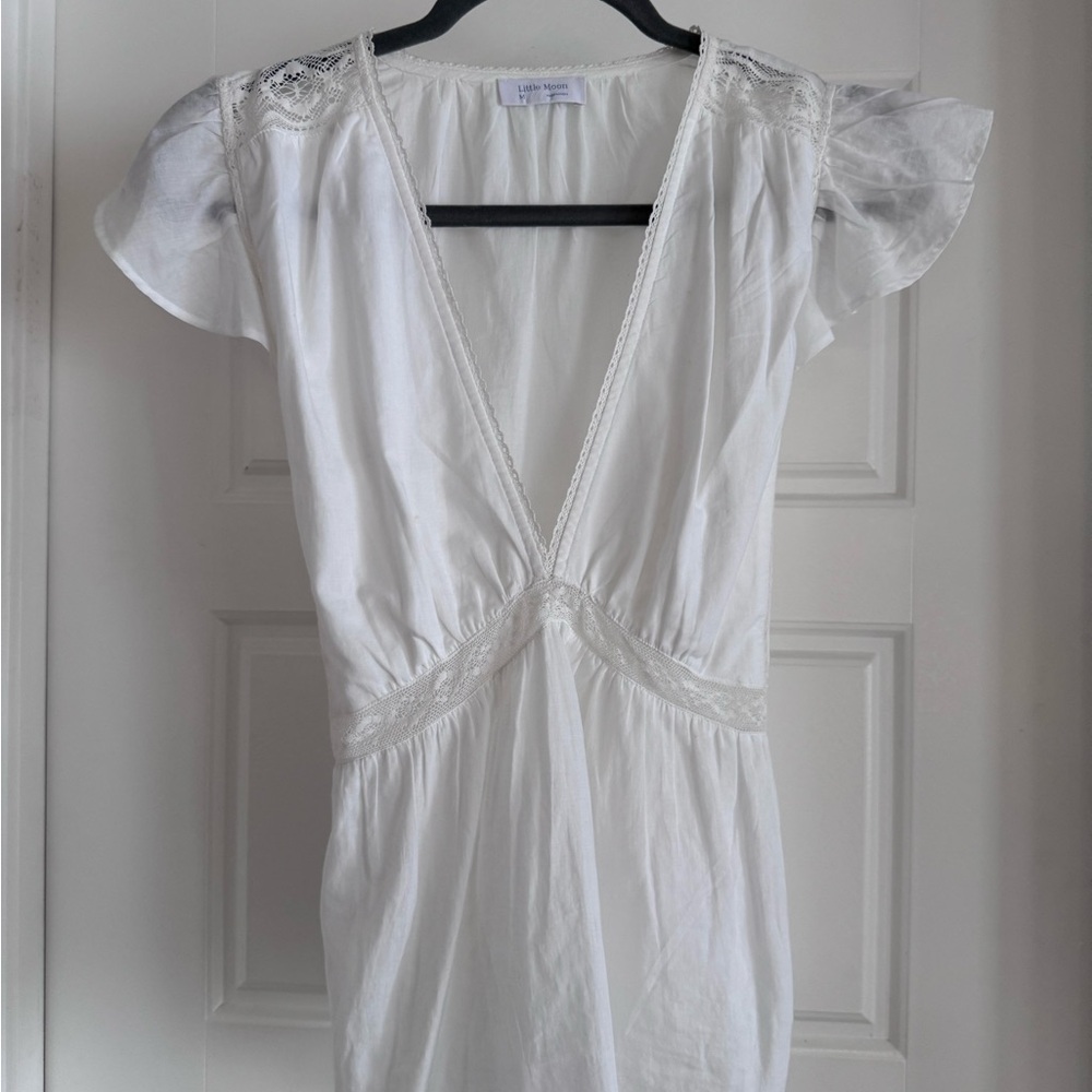 Little Moon Ivory Lace Accent Blouse